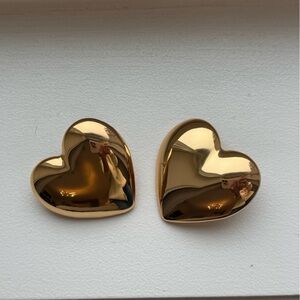 HEAVEN MAYHEM Gold Heart Earrings